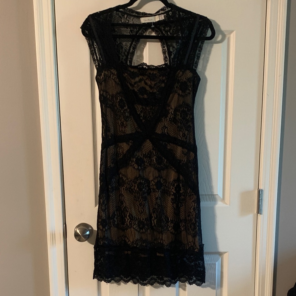 Costa Blanca Black Lace Backless Dress